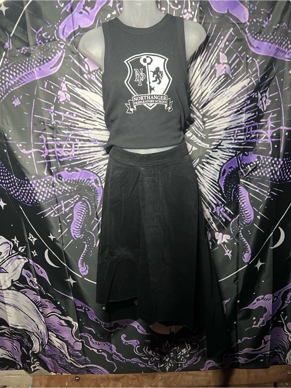 NWT Killstar Nether realm Black Midi Skirt with Subtle A-Line Silhouette
